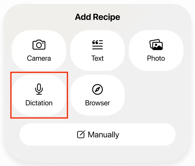 Dictation option